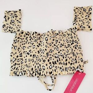 Off The Shoulder Bikini Top, Size XS, Adjustable Tie Up Back